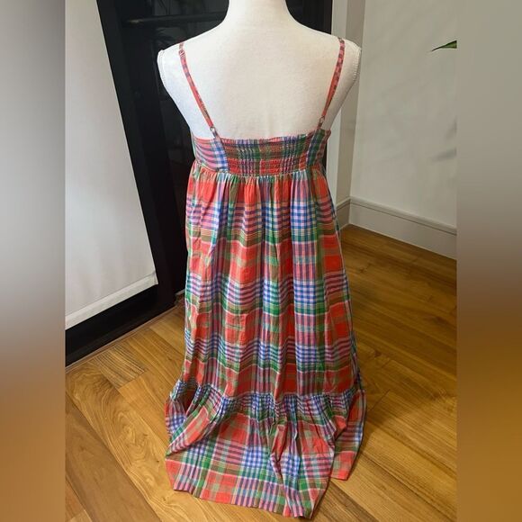 J Crew Plaid Maxi Dress tie front size M - Picture 9 of 15